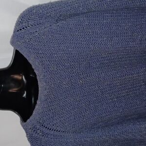 Vintage City Streets Nubbie Sweater Mens 2XL Gray/Blue, Linen Blend